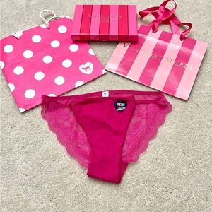 NWT Victoria’s Secret PINK Animal Print Lace Back XLR String Bikini Panties XS